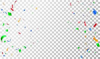 3D color party confetti on background. Render colorful confetti in empty space vector