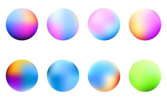 3d colorful gradient sphere shapes collection vector