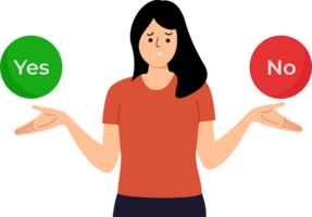 making decision dilemma between two options confused yes or no choice png