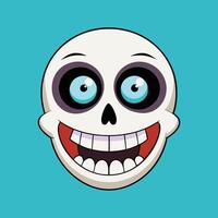 Simple cartoon skull with a wide grin and round, playful eyes artwork vector