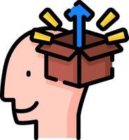 think out of the box illustration design vector