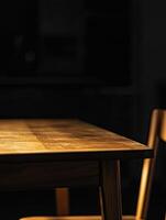 Dining Table isolated on black background photo