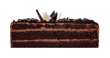 Delicious chocolate cake with chocolate cream filling and chocolate topping is waiting to be eaten photo