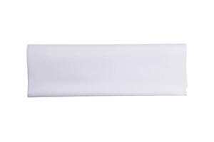 White wrapping paper roll lying on white background photo