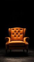 Armchair isolated on black background photo