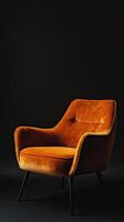 Armchair isolated on black background photo