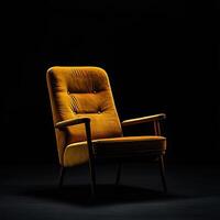 Armchair isolated on black background photo
