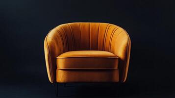 Armchair isolated on black background photo