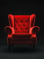 Armchair isolated on black background photo