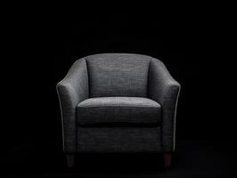 Armchair isolated on black background photo