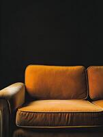 Sofa isolated on black background photo