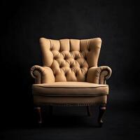 Armchair isolated on black background photo