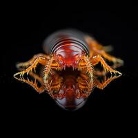 Millipede isolated on black background photo