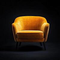 Armchair isolated on black background photo