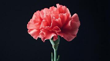Carnation isolated on black background photo
