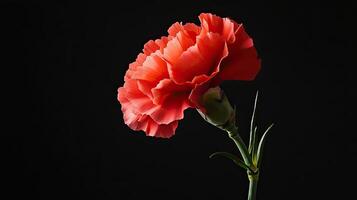 Carnation isolated on black background photo