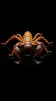 Scorpion isolated on black background photo