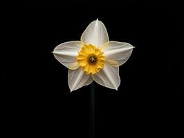 Daffodil isolated on black background photo