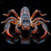 Scorpion isolated on black background photo