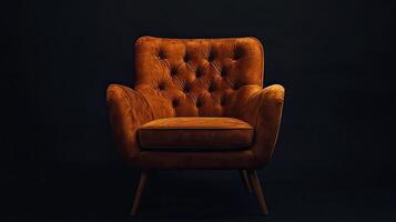 Armchair isolated on black background photo