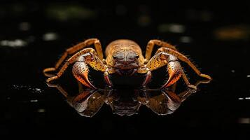Scorpion isolated on black background photo
