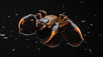 Scorpion isolated on black background photo