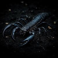 Scorpion isolated on black background photo
