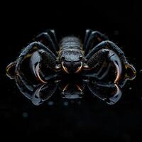 Scorpion isolated on black background photo