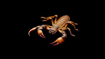 Scorpion isolated on black background photo