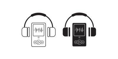 Headphones with smartphone. Icon on colorful buttons vector