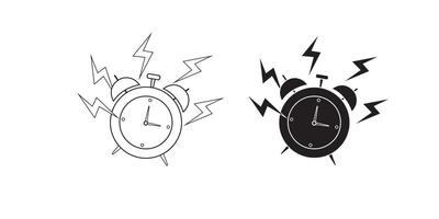 Alarm Clock Icon. Wake Up Time Design on White Background vector