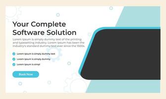 web banner template design for software solution vector