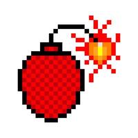 Dynamite bomb in pixel art style vector