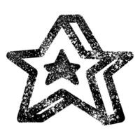 Five-pointed star with grunge texture vector