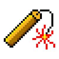 Dynamite explosive in pixel art style vector