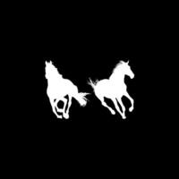 Pair Horse Silhouette, flat style, can use for Logo Gram, Art Illustration, Emblem, Pictogram, Apps, Website or Graphic Design Element vector