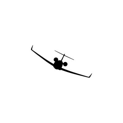 Silhouette of the Private Jet, Aircraft, Aeroplane. Flat Style, can use for Logo Gram, Pictogram, Apps, Website, or Graphic Design Element