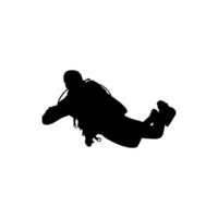 Silhouette of the Diving, Flat style, can use for Logo Gram, Sticker, Pictogram, Website, Apps, Diving Illustration or Graphic Design Element vector