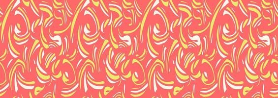 Abstract organic shapes seamless pattern. hand drawn bold curved shape and wavy lines. Colorful contemporary minimalist print. Plain geometric ornament vector