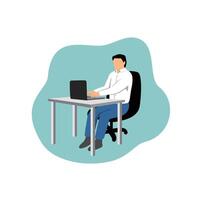 flat style man in front of computer design. programmer icon, sign and symbol. vector
