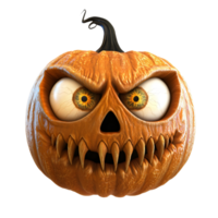 uma repugnante, exagerado jack-o'-lantern com grande, abaulamento olhos, afiado dentes, e torcido hastes, criando uma grotesco e estranho dia das Bruxas vibração, png