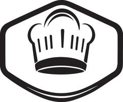 A logo for a culinary business, showcasing a chef's hat and crossed utensils in a simple, elegant style. vector