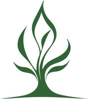 A logo for an eco-friendly brand, featuring a stylized leaf or tree symbol with clean, flowing lines. vector