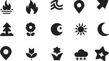 A set of minimalist logos with a silhouette style vector