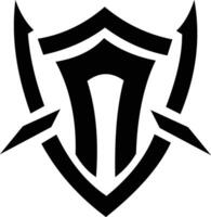A logo of a classic shield with clean, bold lines and a symmetrical design, set against a white background to convey strength and protection vector