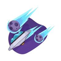 Meteor Combines with UFO vector