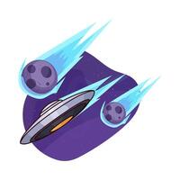 illustration of UFO and Meteor Sightings vector