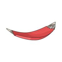 comfortable red hammock vector
