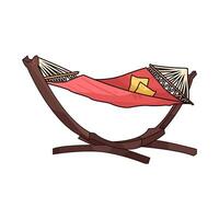 red hammock illustration vector