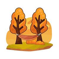 Hammock on Tree illustration vector